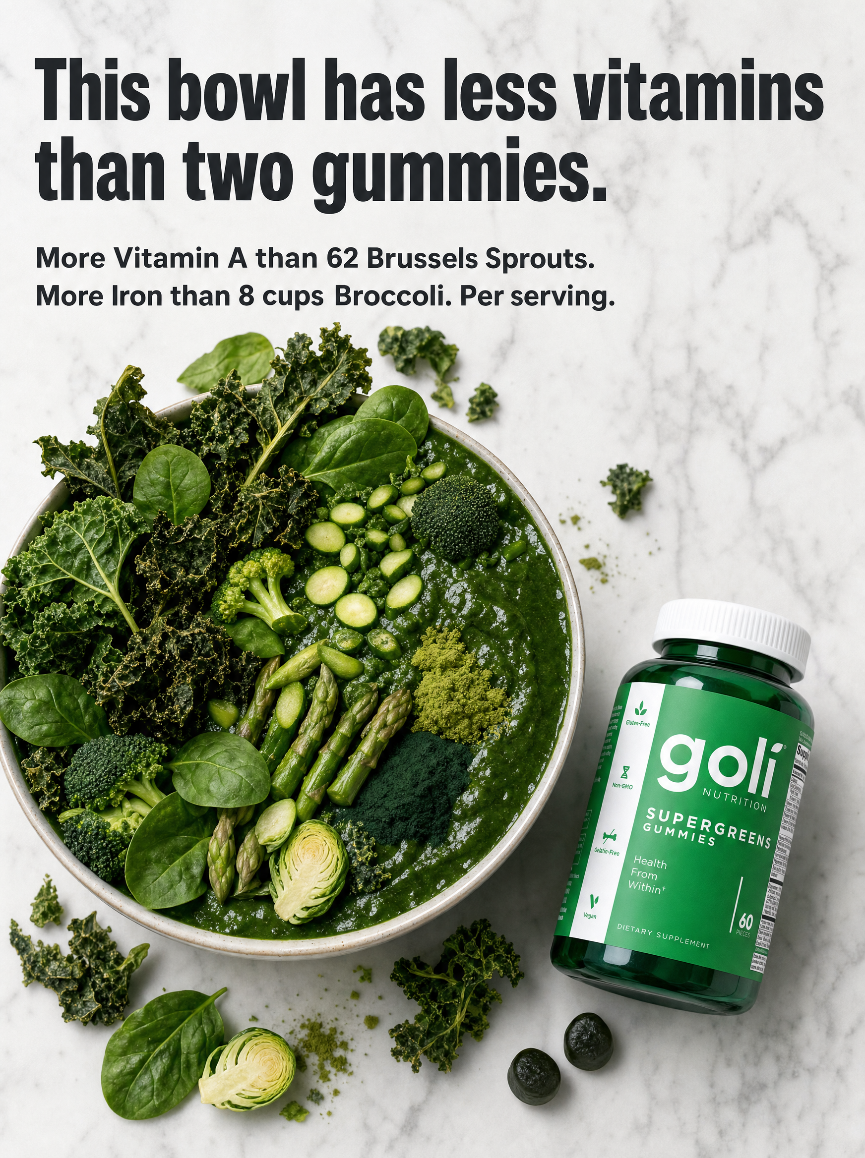 Goli Facebook ad: More Thiamin Than 52 Cups of Spinach