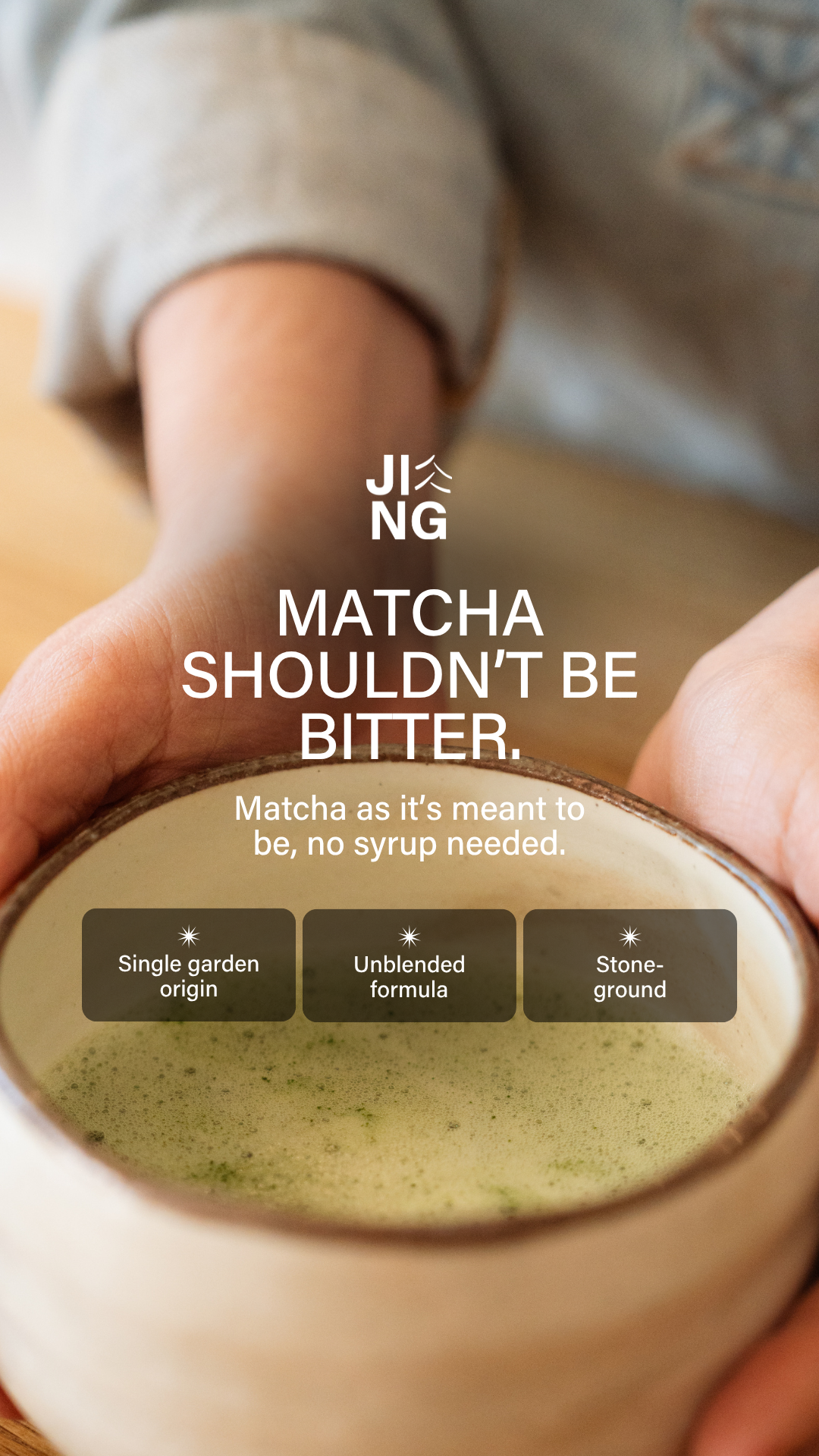 JING Tea Facebook ad: Discover Exceptional Matcha