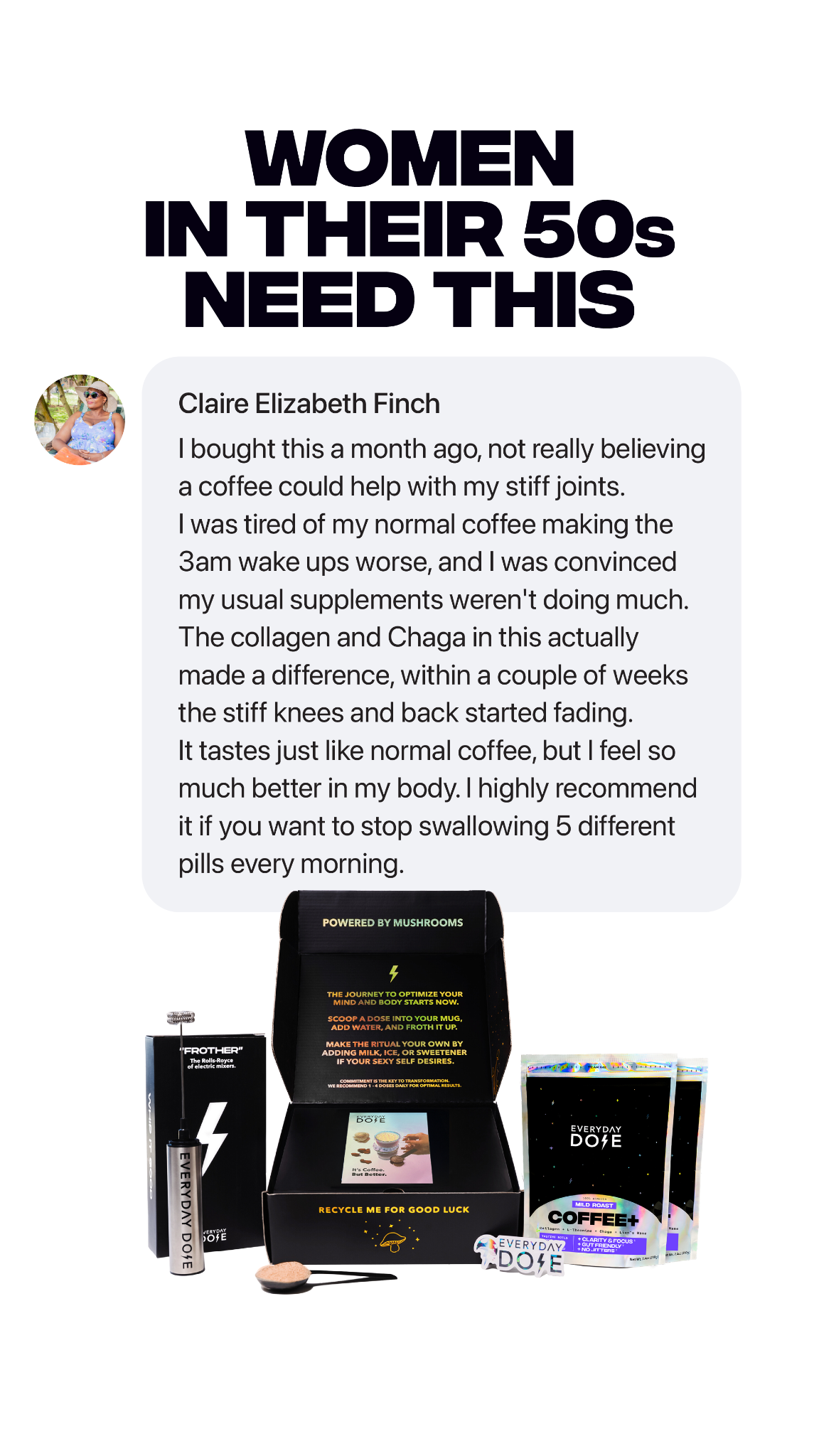 Everyday Dose Facebook ad: Pour Yourself Coffee That Does More