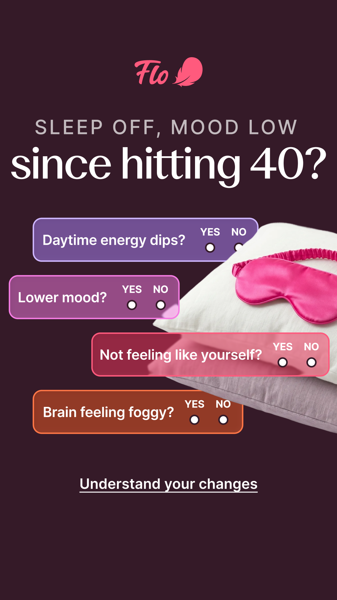 Flo Health App Facebook ad: Try Flo and never look back