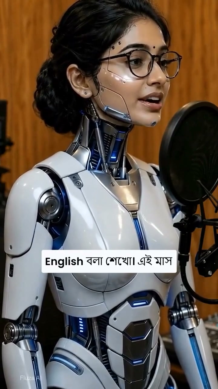 Fluzy: Speak English AI Facebook ad: Learn language with AI