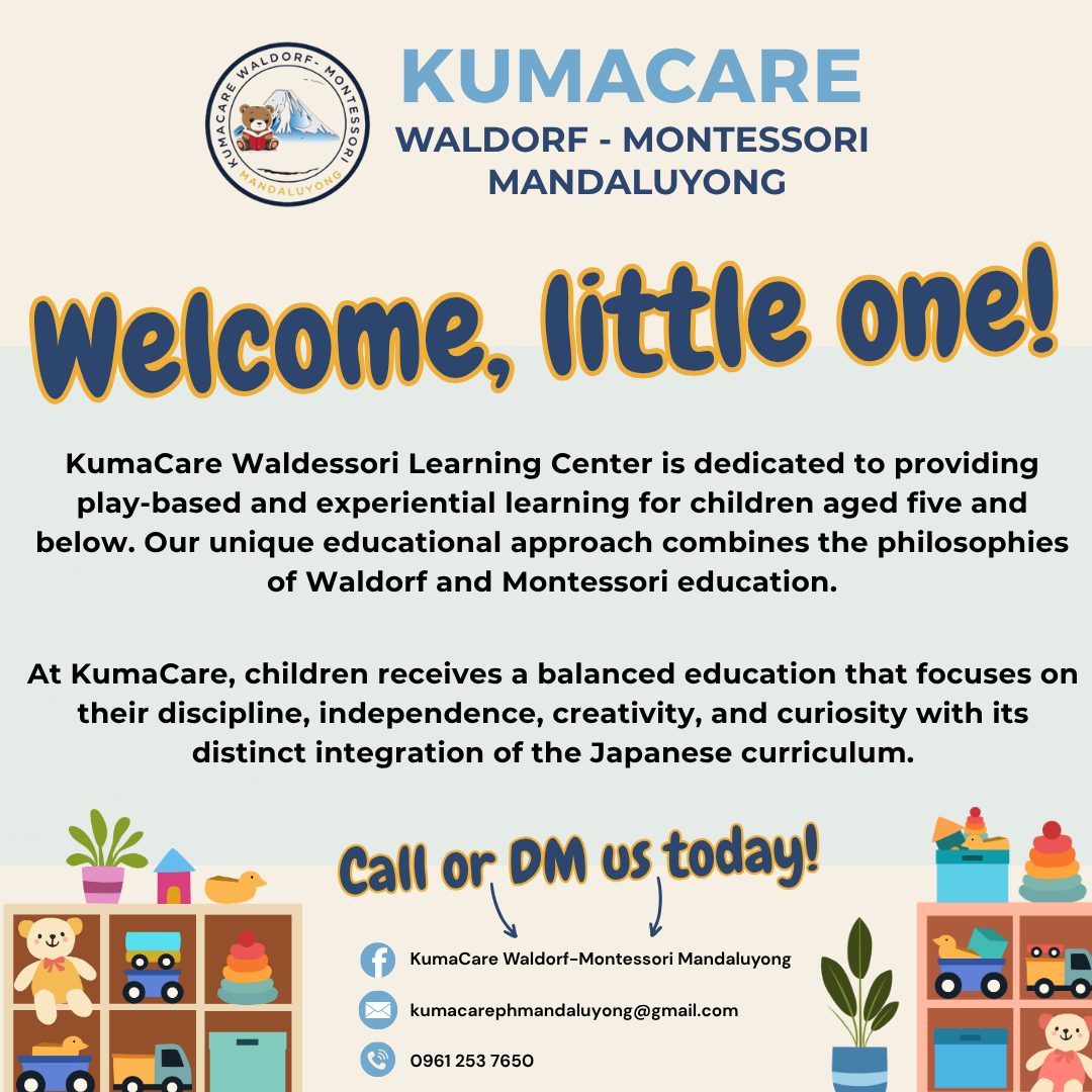 KumaCare Waldorf-Montessori Mandaluyong Facebook ad: KumaCare Waldorf-Montessori Playschool is opening its…