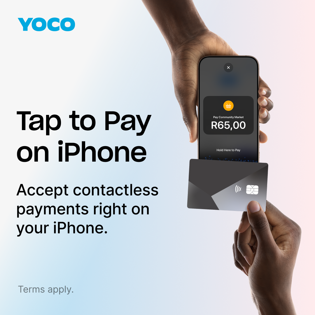 Yoco Facebook ad: Tap to Pay on iPhone accepts physical debit…