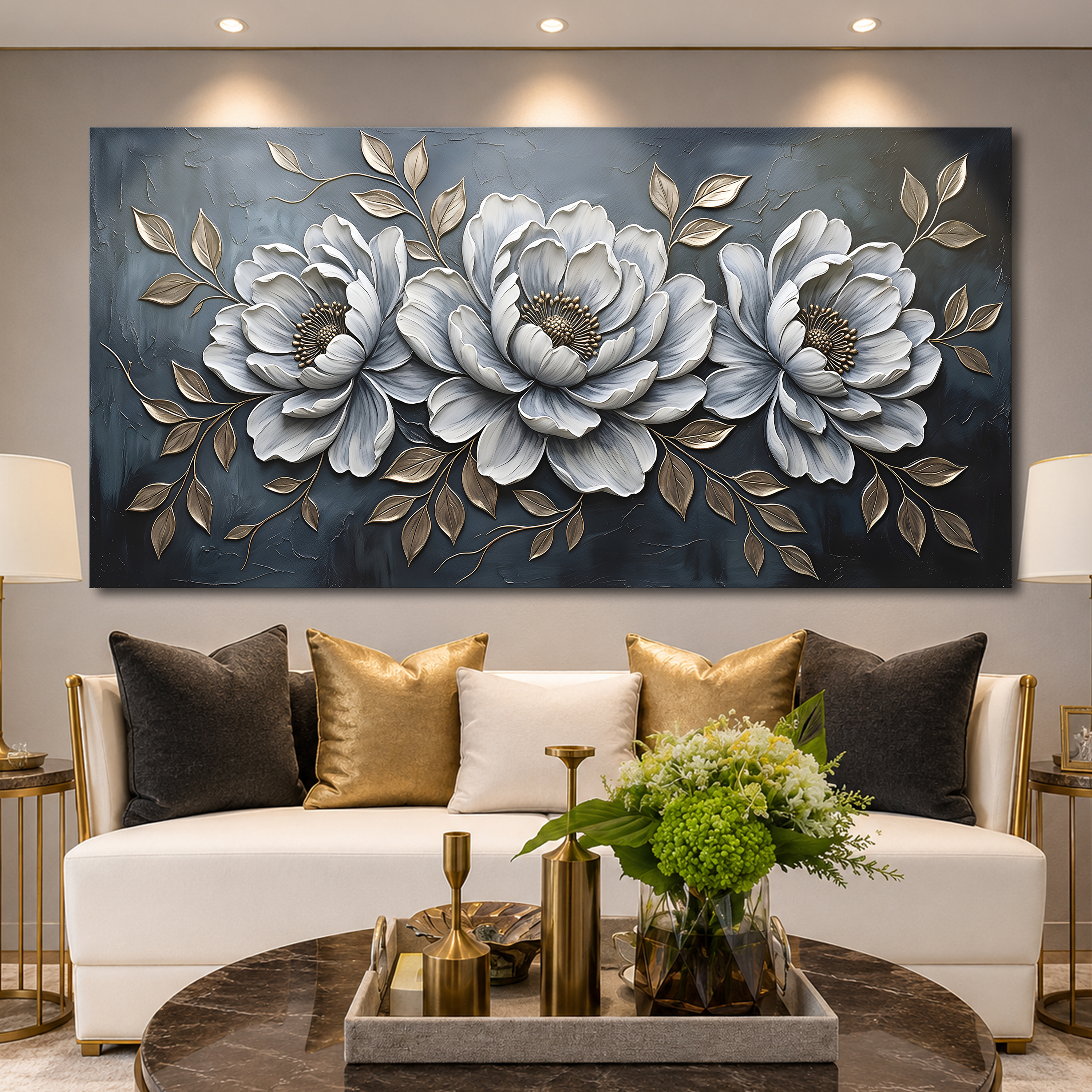 Tailored Canvases - Personalized Art Facebook ad: Elegant White Blossom II | Made in the USA | Ships Fast