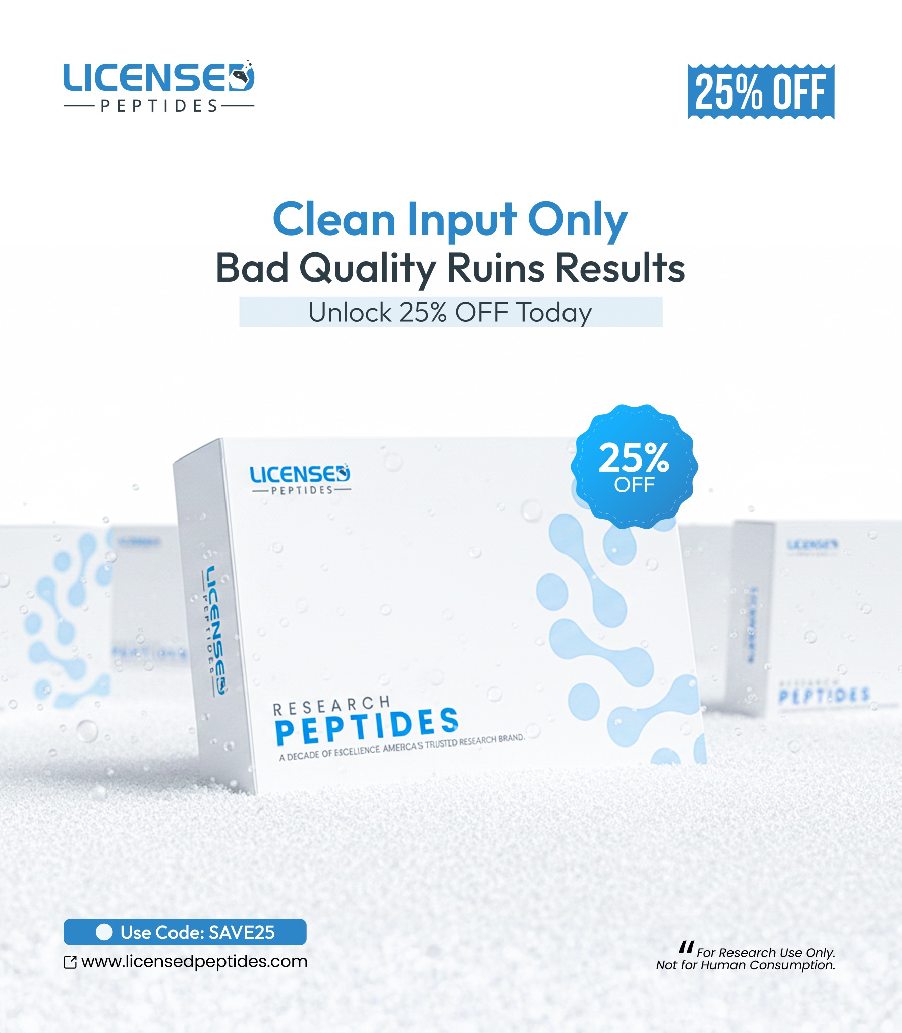 Licensed Peptides Research Journal Facebook ad from May 8, 2026