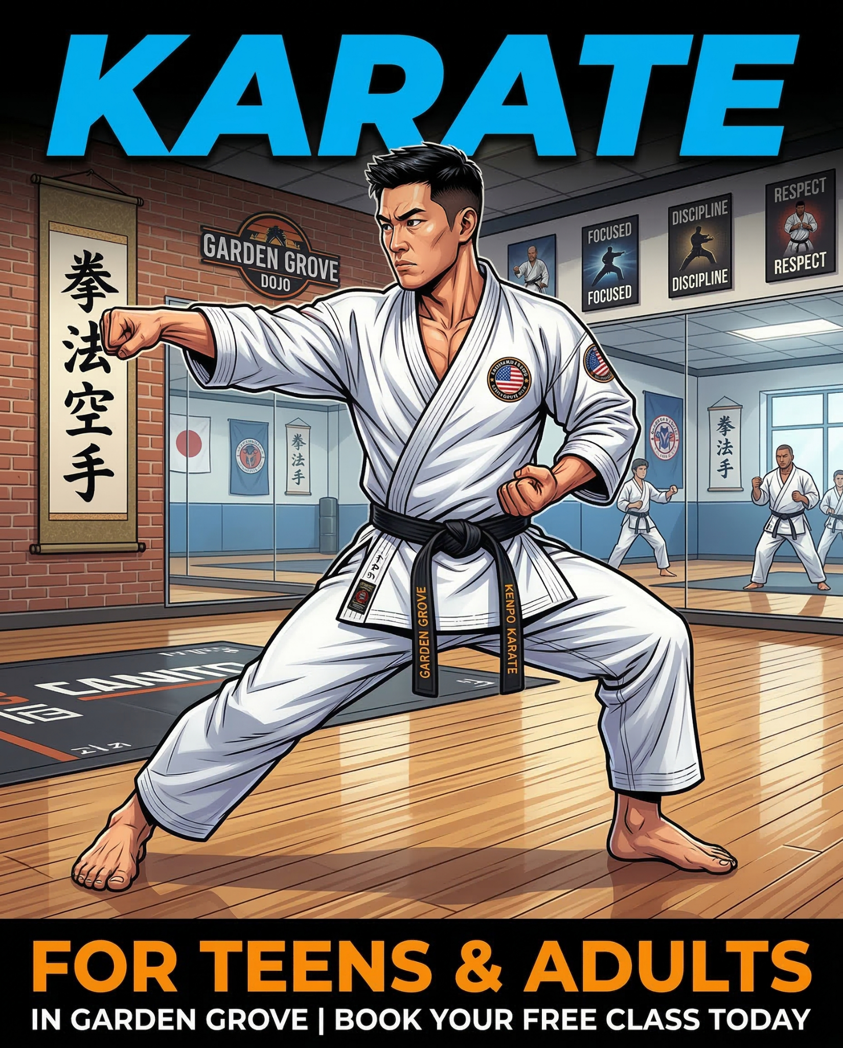 United Kenpo Karate Studio Facebook ad: Free Karate Class in Garden Grove