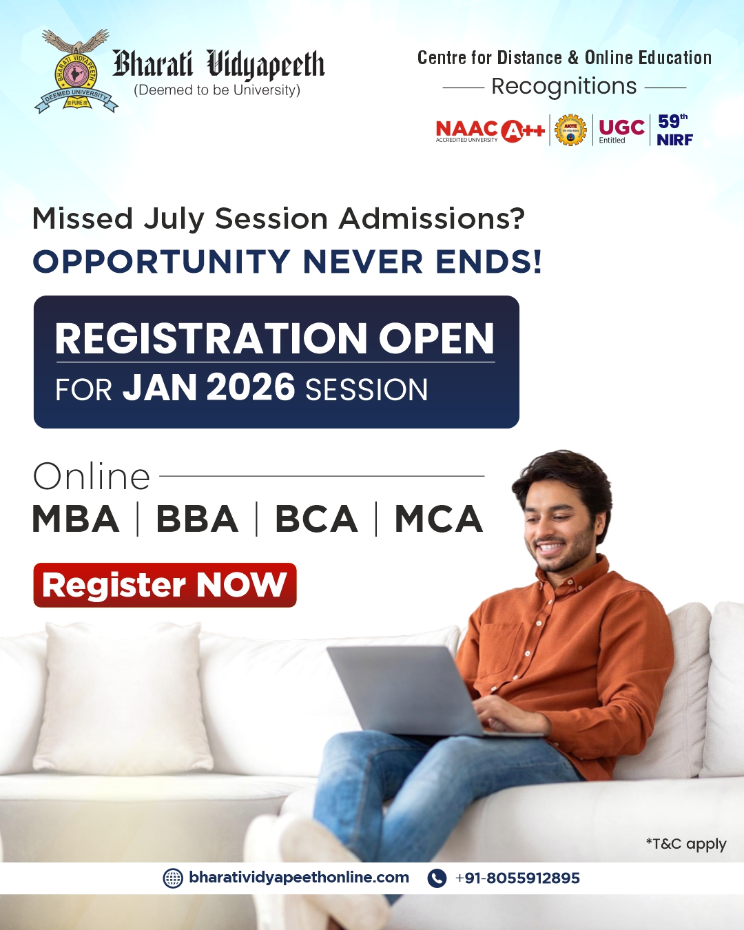 Bharati Vidyapeeth Center for Distance & Online Education Facebook ad