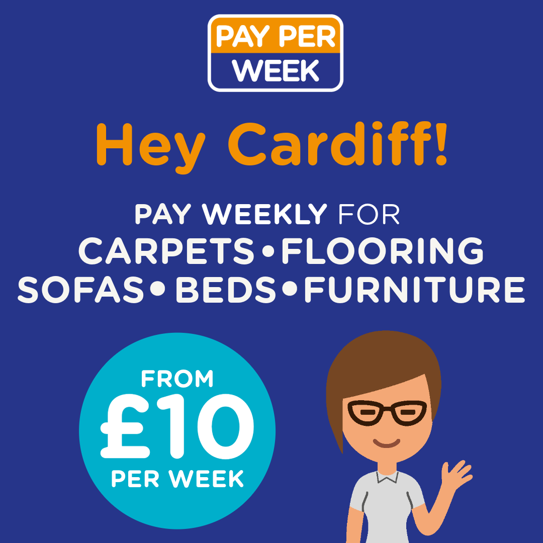 Pay Per Week - Cardiff Facebook ad: Pay Weekly CARPETS, VINYL, LAMINATE, BEDS, SOFAS, DINING…