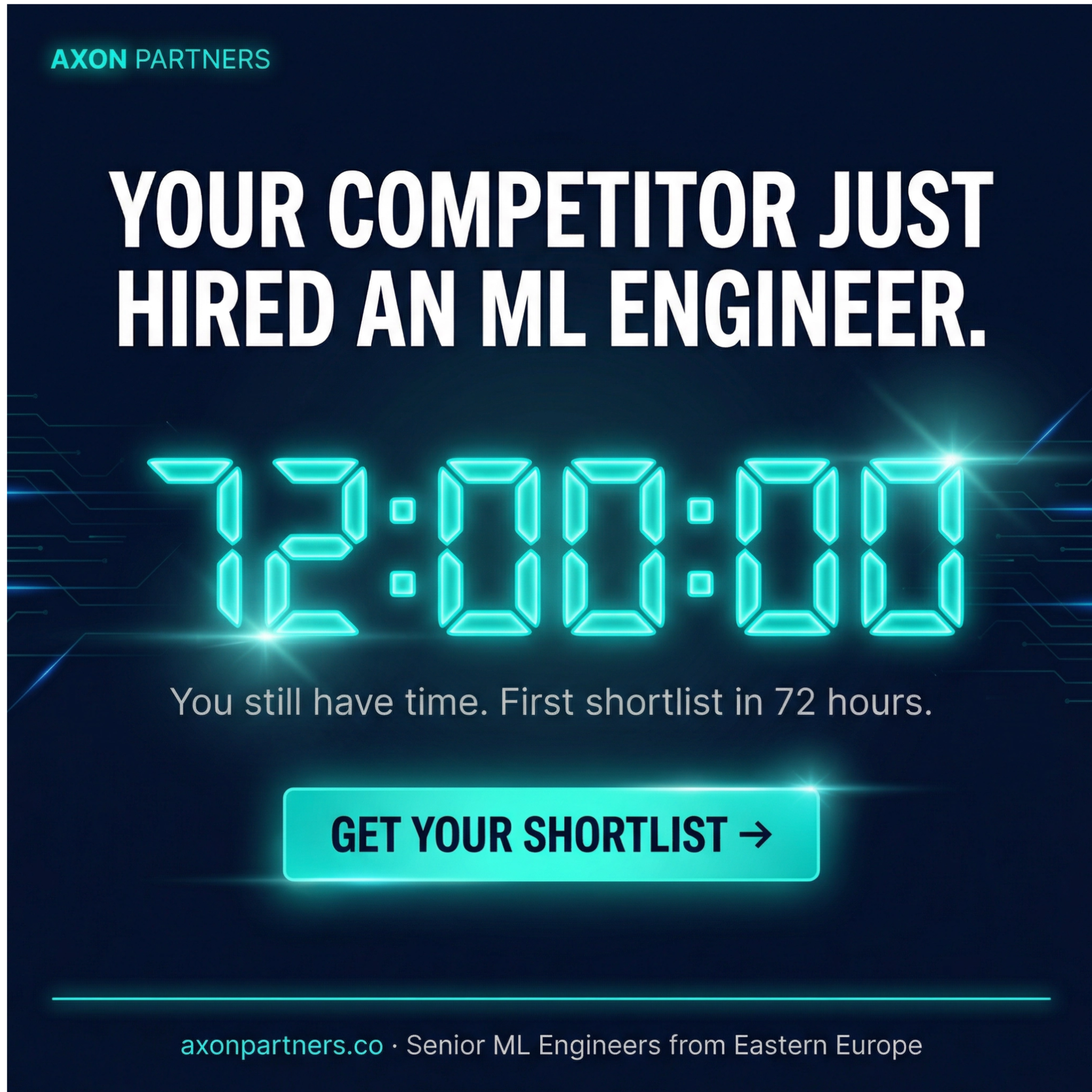 AxonPartners Facebook ad: First Shortlist in 72 Hours