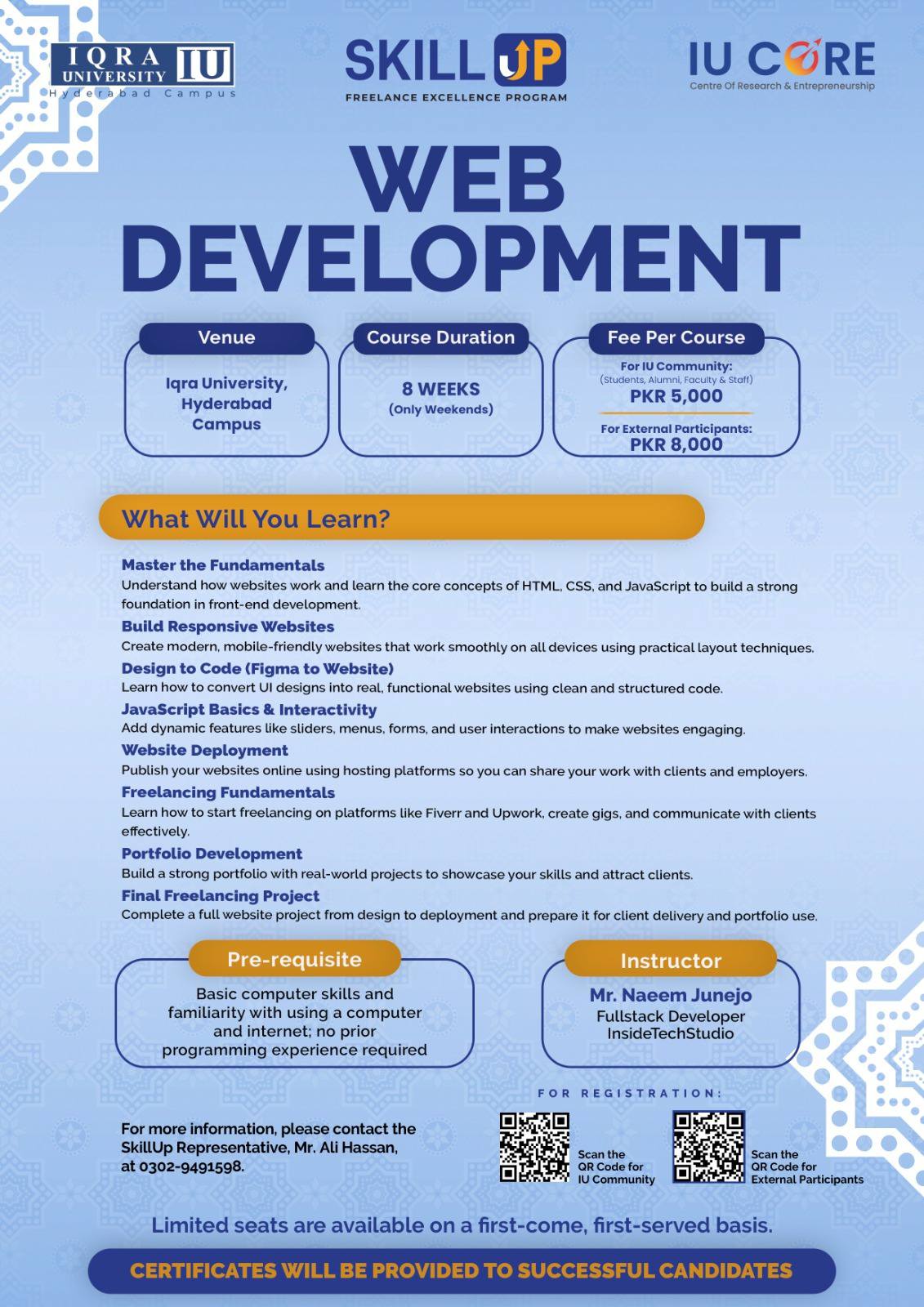 Iqra University - Hyderabad Campus Facebook ad: Empower your future with in-demand digital skills With…