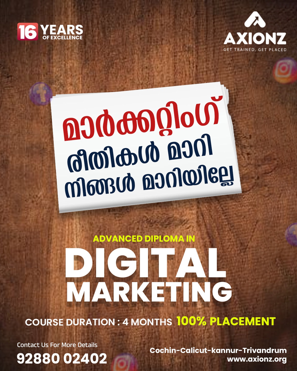 Axionz Institute Facebook ad