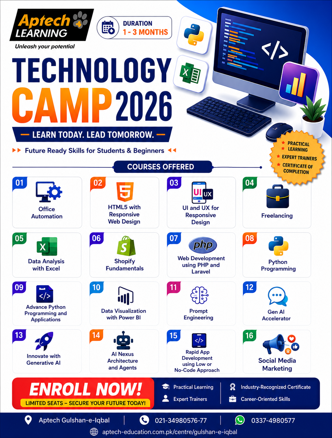 Aptech Gulshan Center Facebook ad