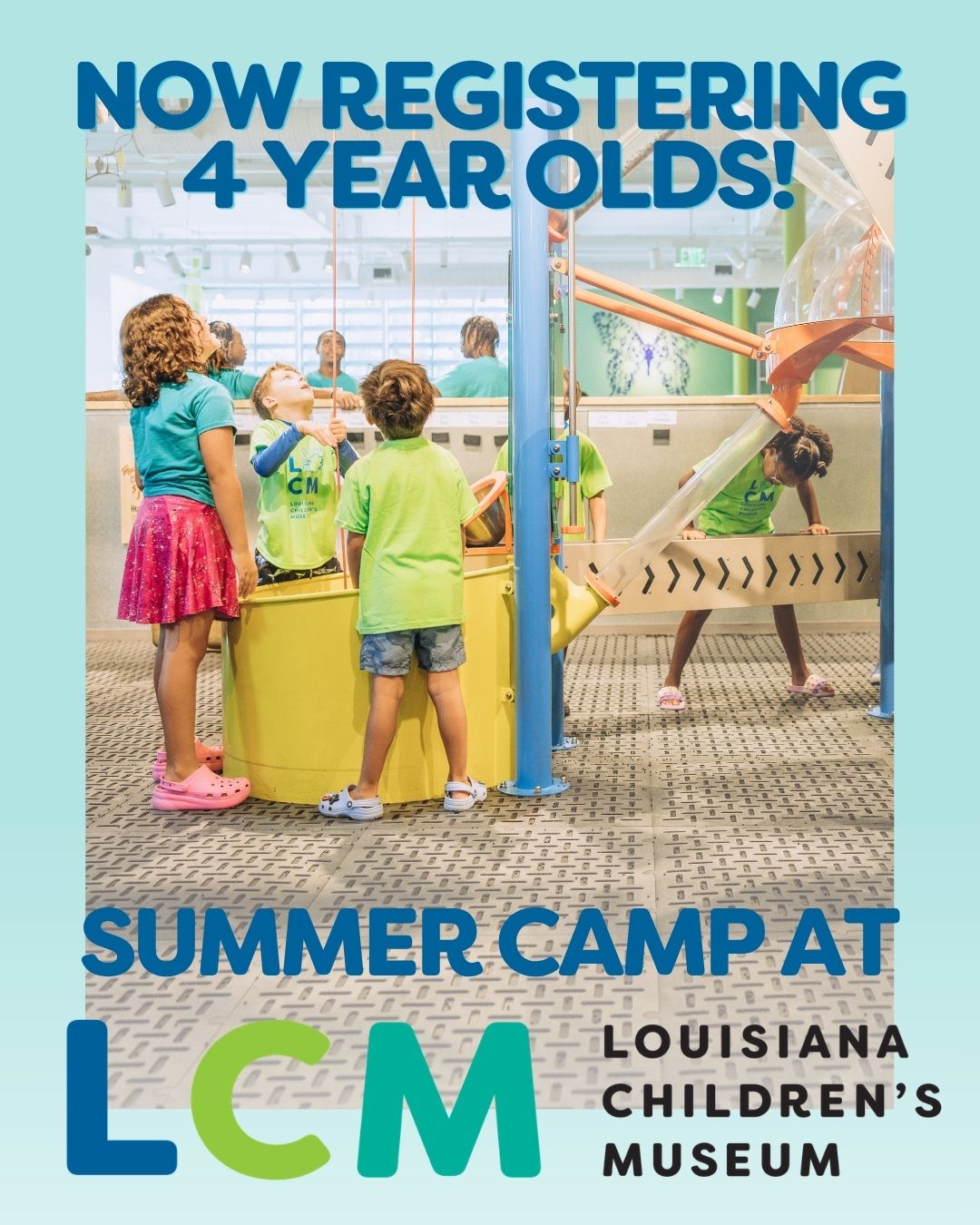 Louisiana Children's Museum Facebook ad: Big news for our littlest campers!