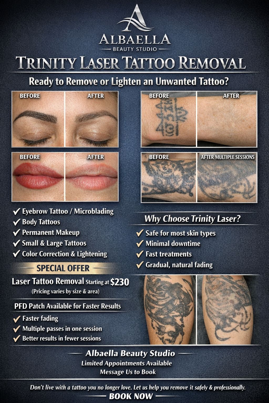 AlbaElla Beauty Studio Microblading and PMU Facebook ad from Apr 3, 2026