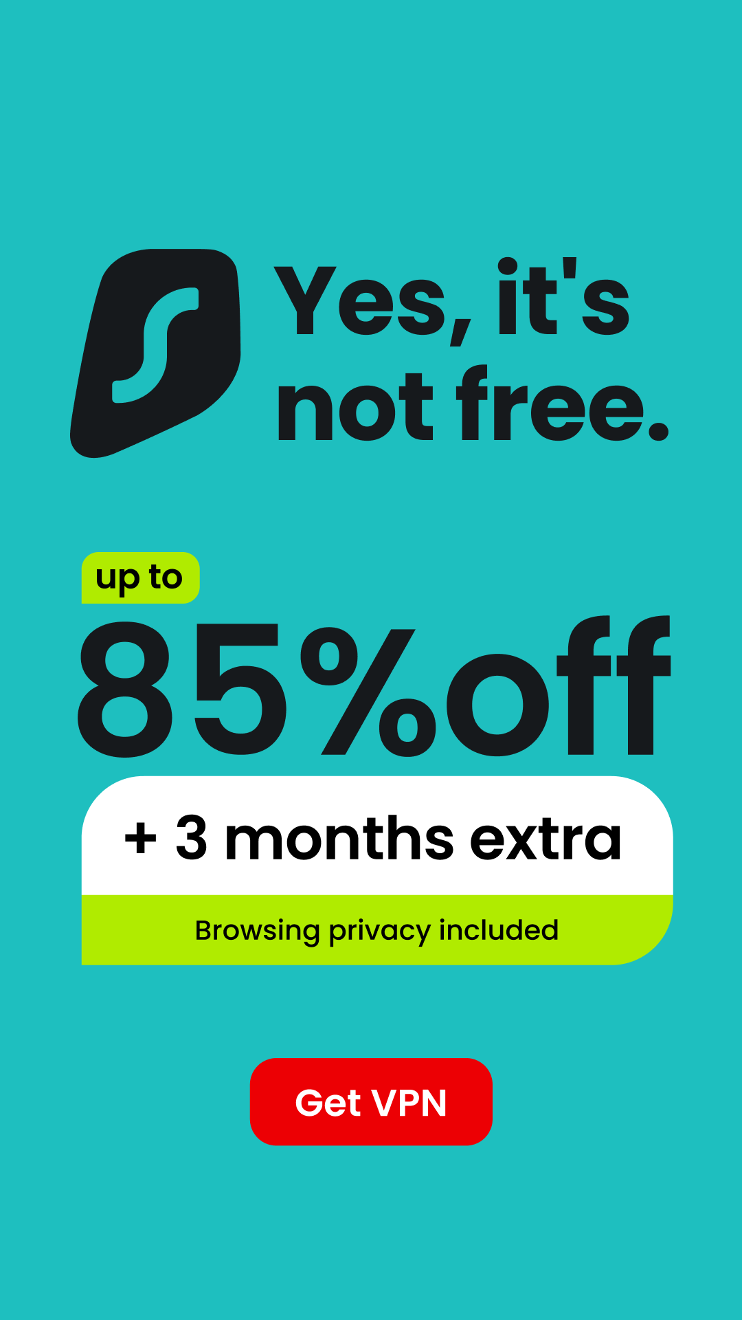 Surfshark Facebook ad