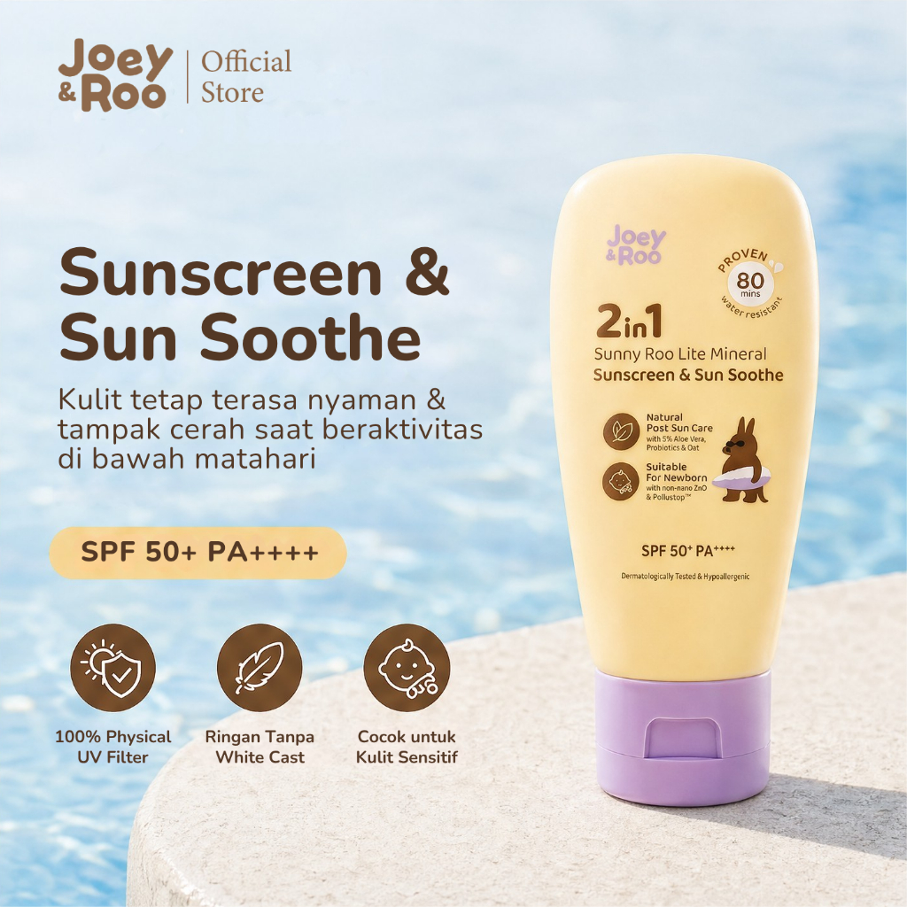 Joey And Roo Facebook ad: mineral sunscreen bayi yang gak ninggalin bekas putih…