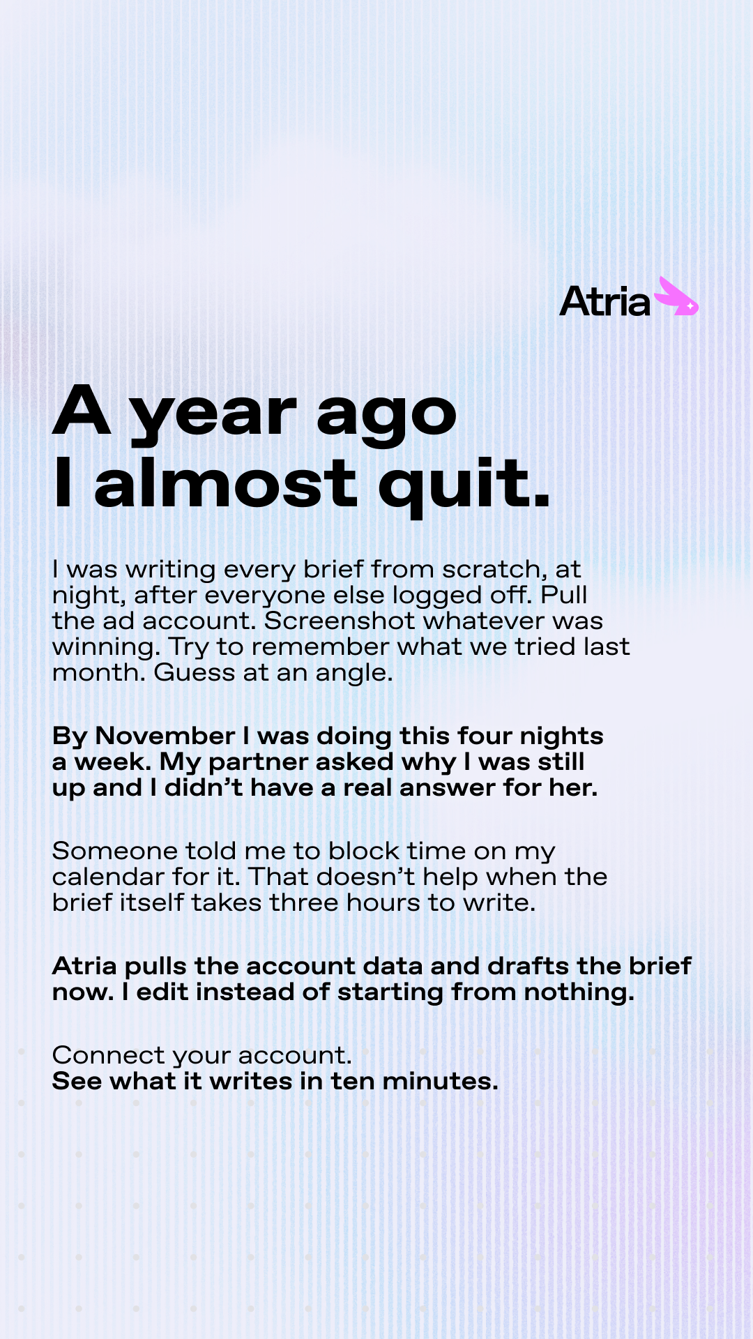 Atria AI Facebook ad
