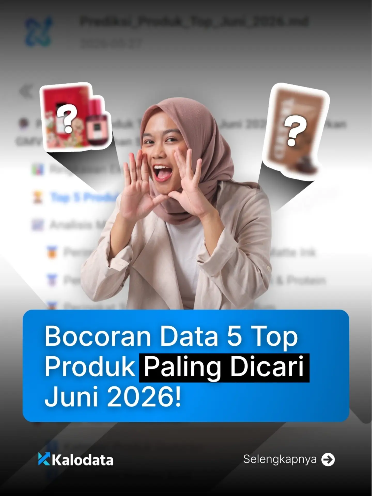 Kalodata Indonesia Facebook ad: Jangan tebak-tebak berhadiah lagi kalau mau restock barang.