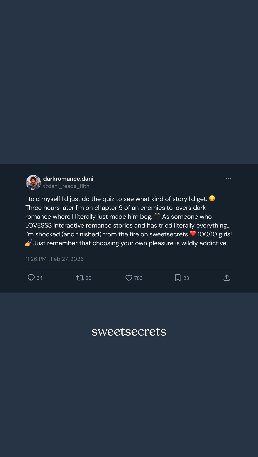 Sweetsecrets Facebook ad
