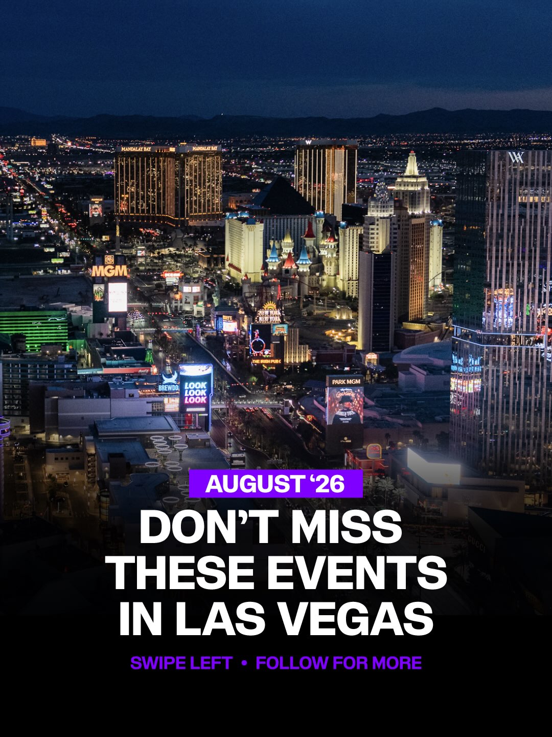 Visit Las Vegas Facebook ad: Your Vegas August calendar starts here!