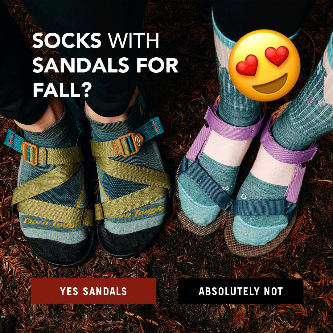 Darn Tough Vermont Socks Facebook ad: Fall Forecast: Socks & Sandals