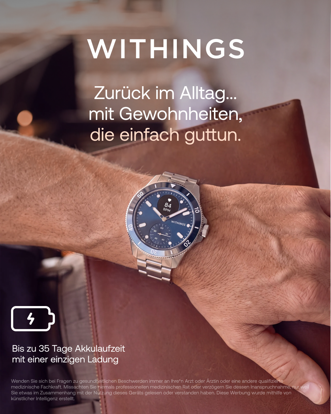 Withings Facebook ad: Zurück aus dem Urlaub und voller Energie?