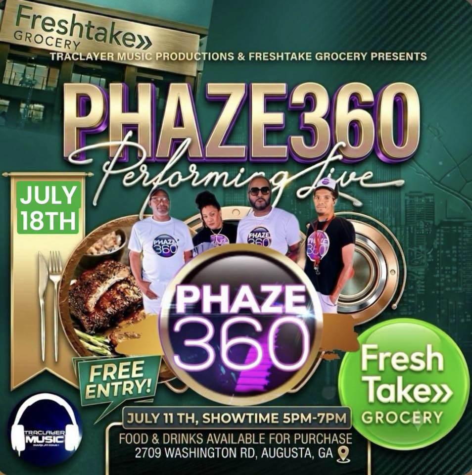 PHAZE 360 Band Facebook ad: PHAZE360 LIVE @ FRESH TAKE-SMOKEHOUSE