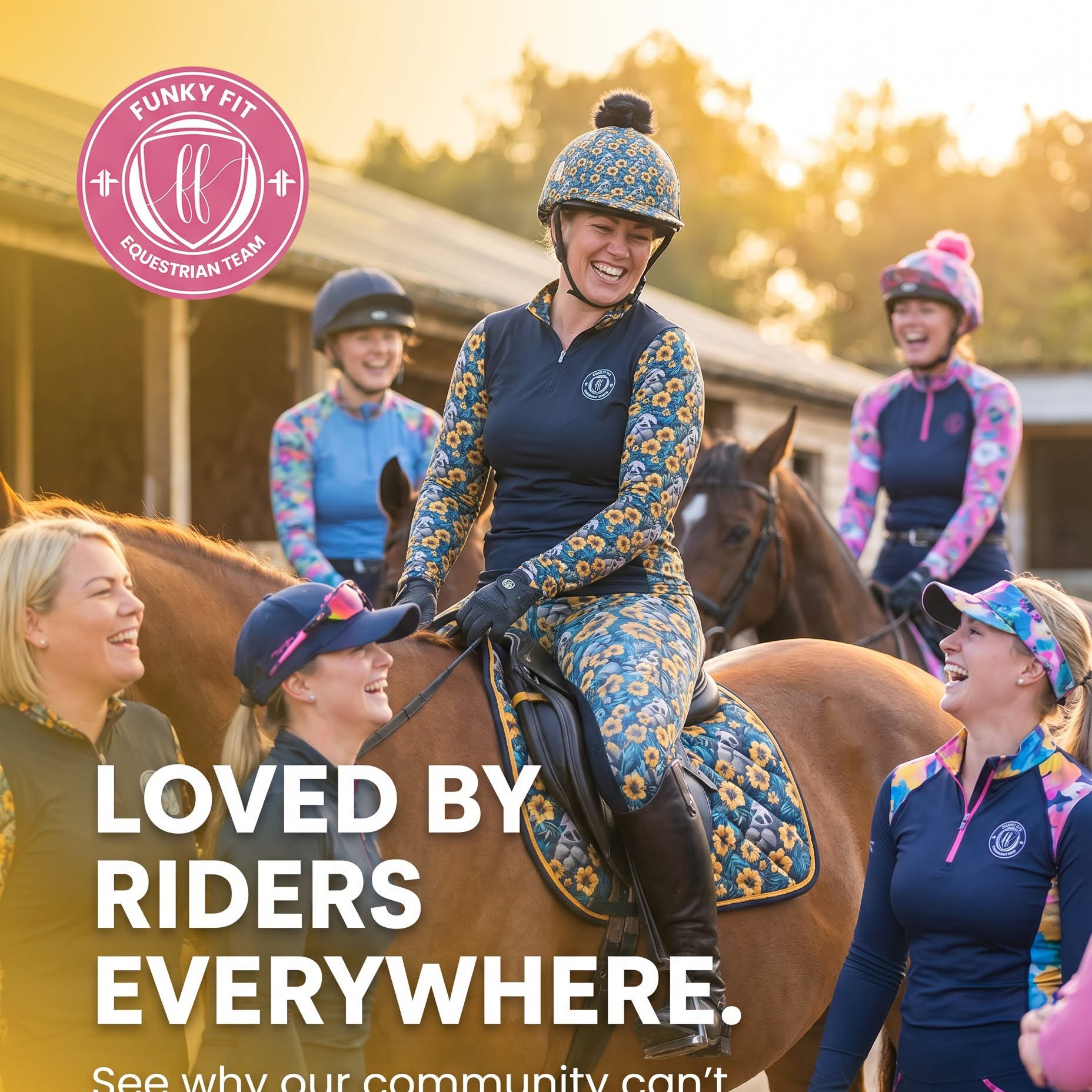 Funky Fit Equestrian Facebook ad: New In- Summer 26 Patterns