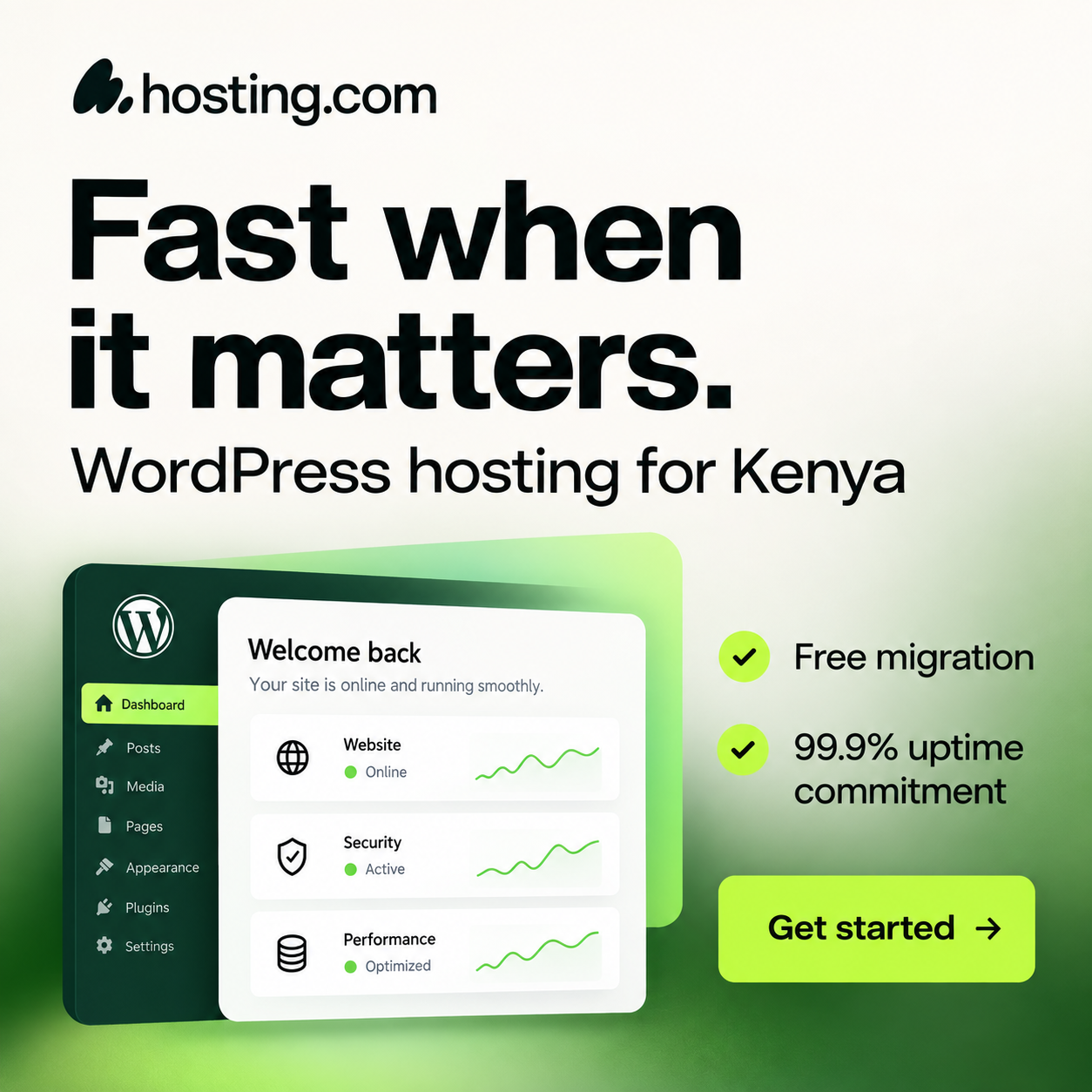 hosting.com Facebook ad: Turn Your Idea Into a Website