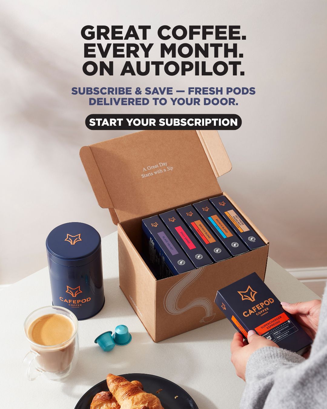 CafePod Facebook ad: Your One-Stop Coffee Shop