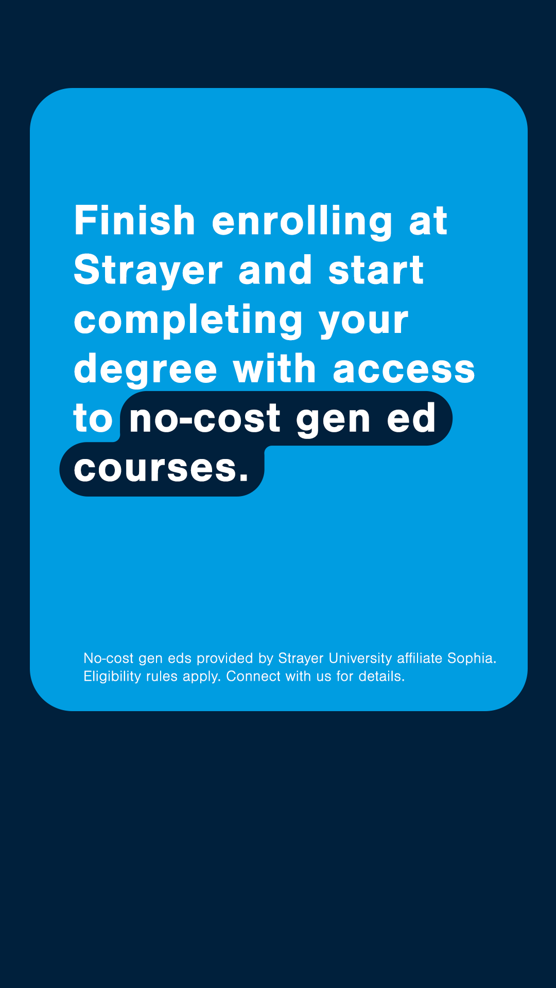 Strayer University Facebook ad