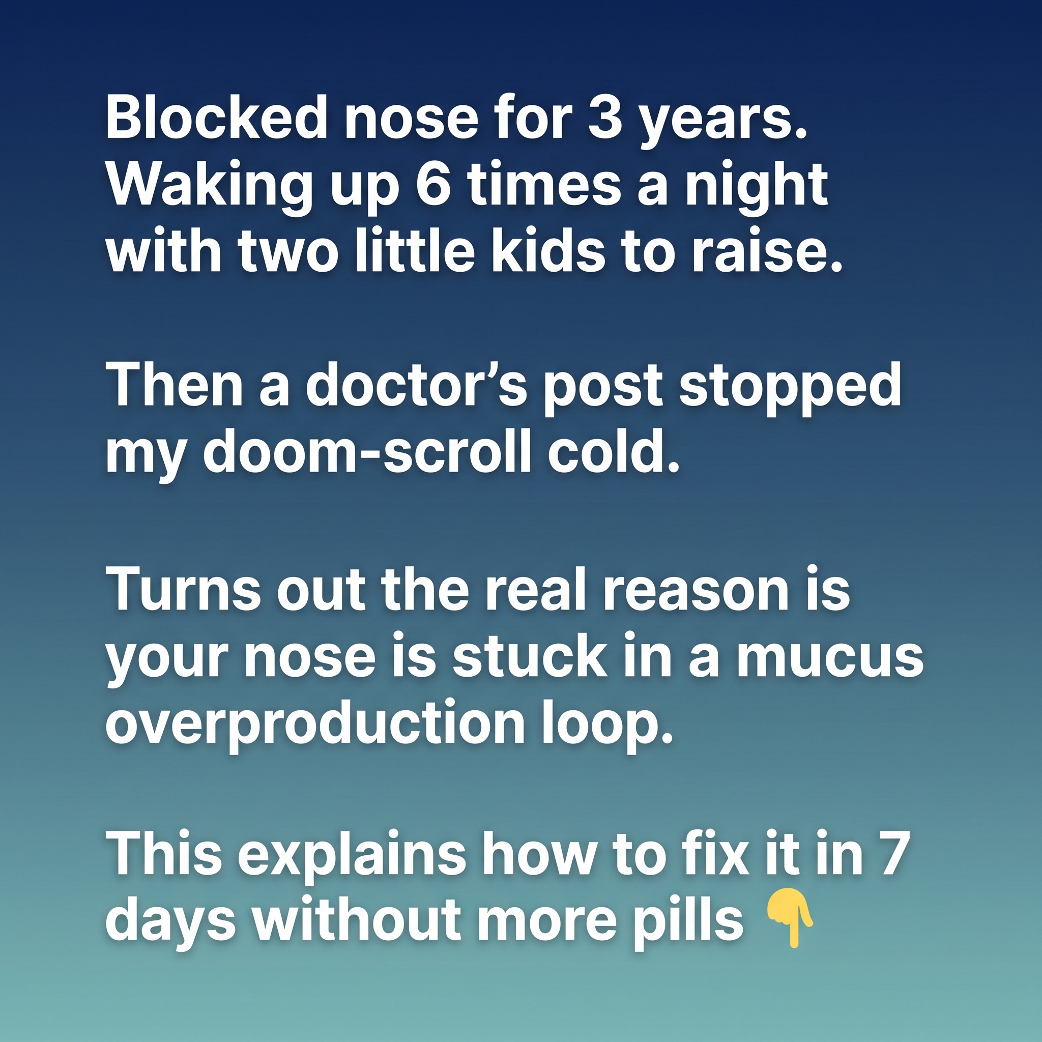 Linnea Dahlgren Facebook ad: The nighttime stuffy nose trick every exhausted mom needs