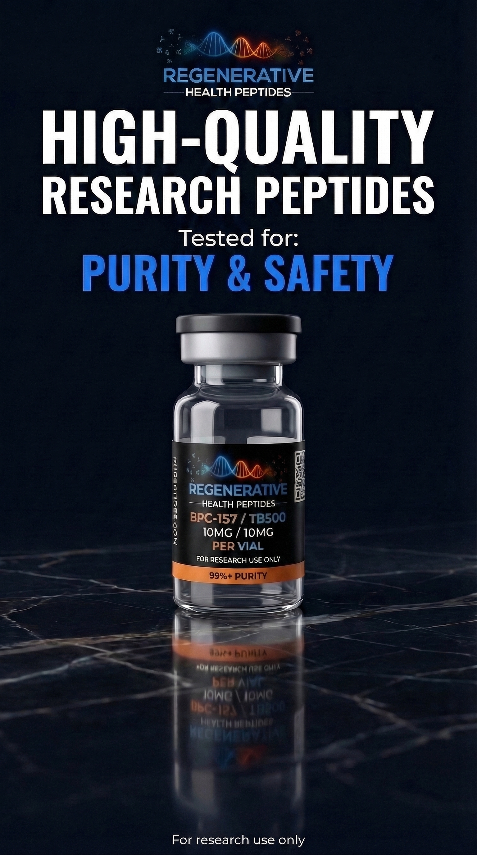 Regenerative Health Peptides Facebook ad: 3rd-Party Tested Research Peptides