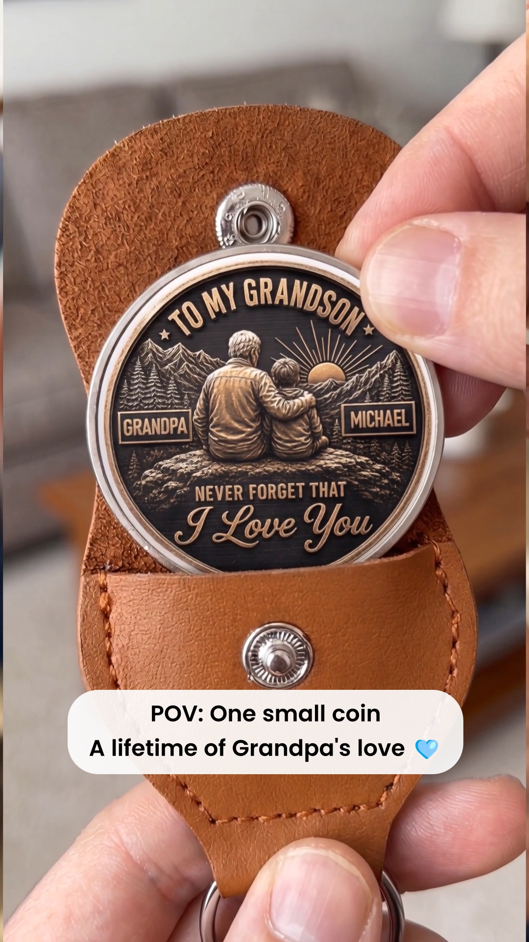 Pawfect House Corner Facebook ad: For grandsons, this personalized pocket hug celebrates my…