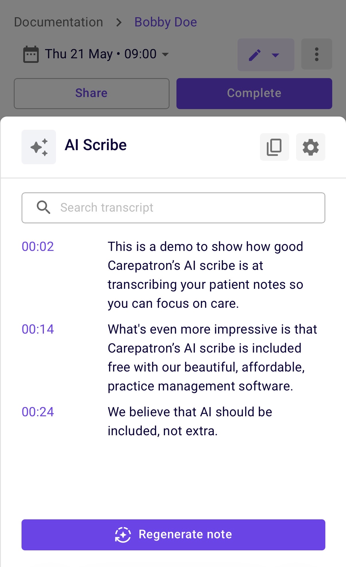 Carepatron Facebook ad from Jun 1, 2026