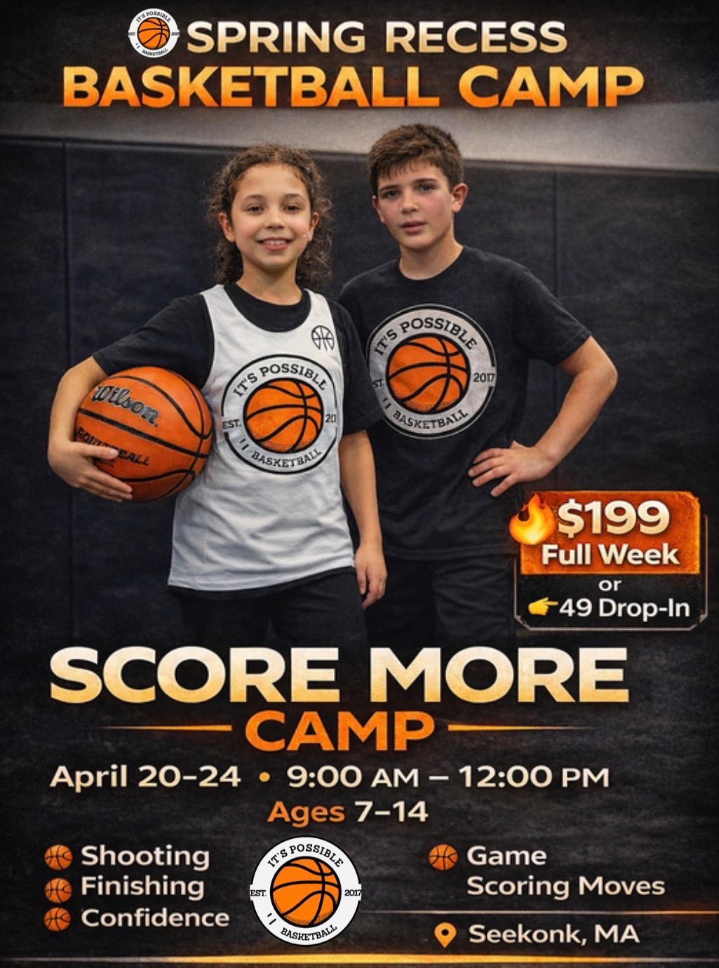 It's Possible Basketball Facebook ad: April | Spring Recess | It’s Possible!