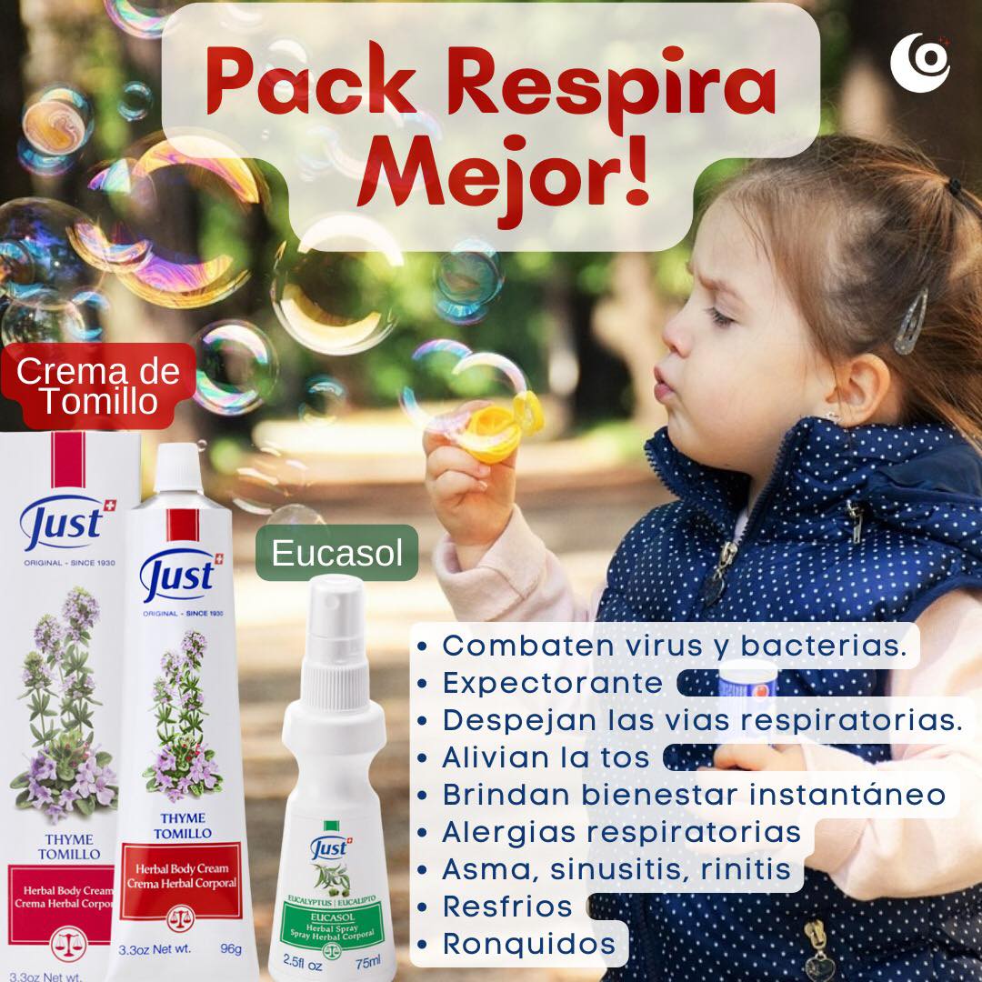 SwissJust Salud y Bienestar Integral - Chio Olivari Facebook ad: Crema d Tomillo y Eucasol