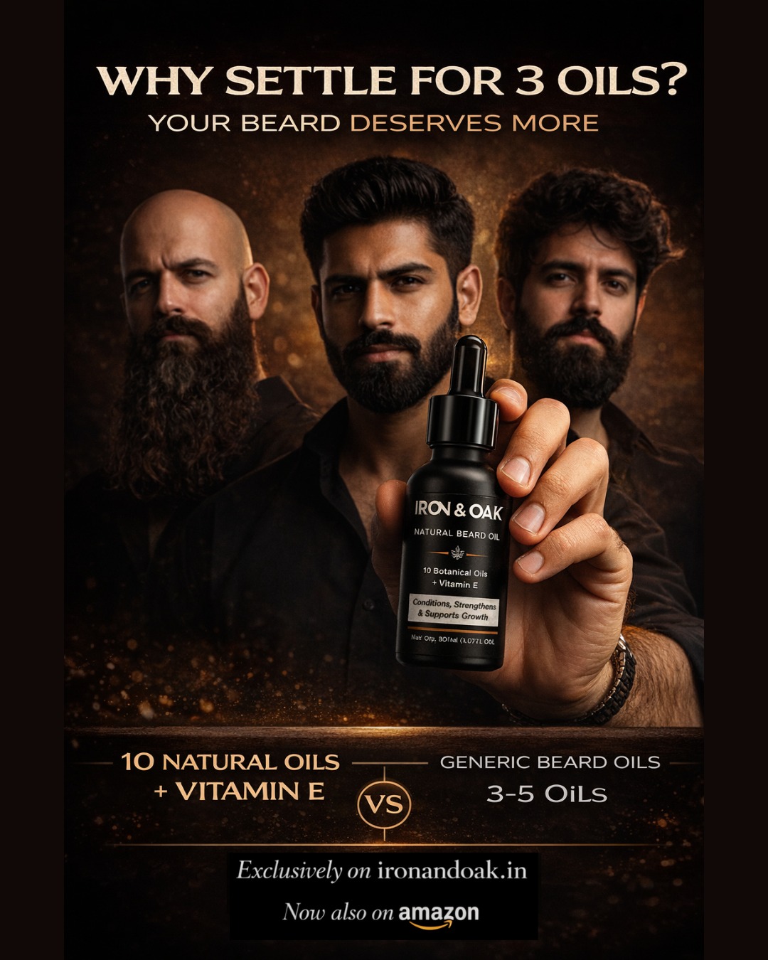 Iron & Oak Facebook ad: Natural Beard Oil - Iron & Oak | Premium Men’s Skincare &…