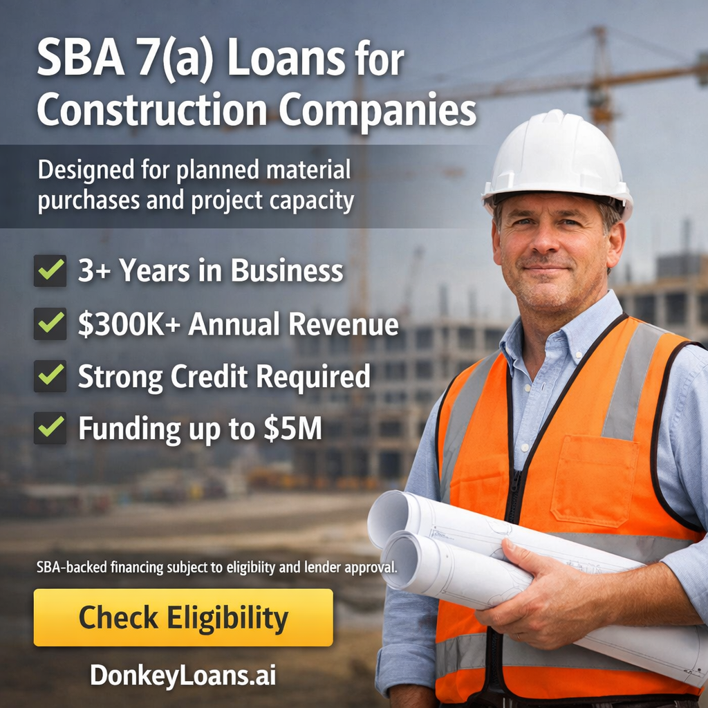 DonkeyLoans Facebook ad: See If You Qualify for SBA-Backed Funding