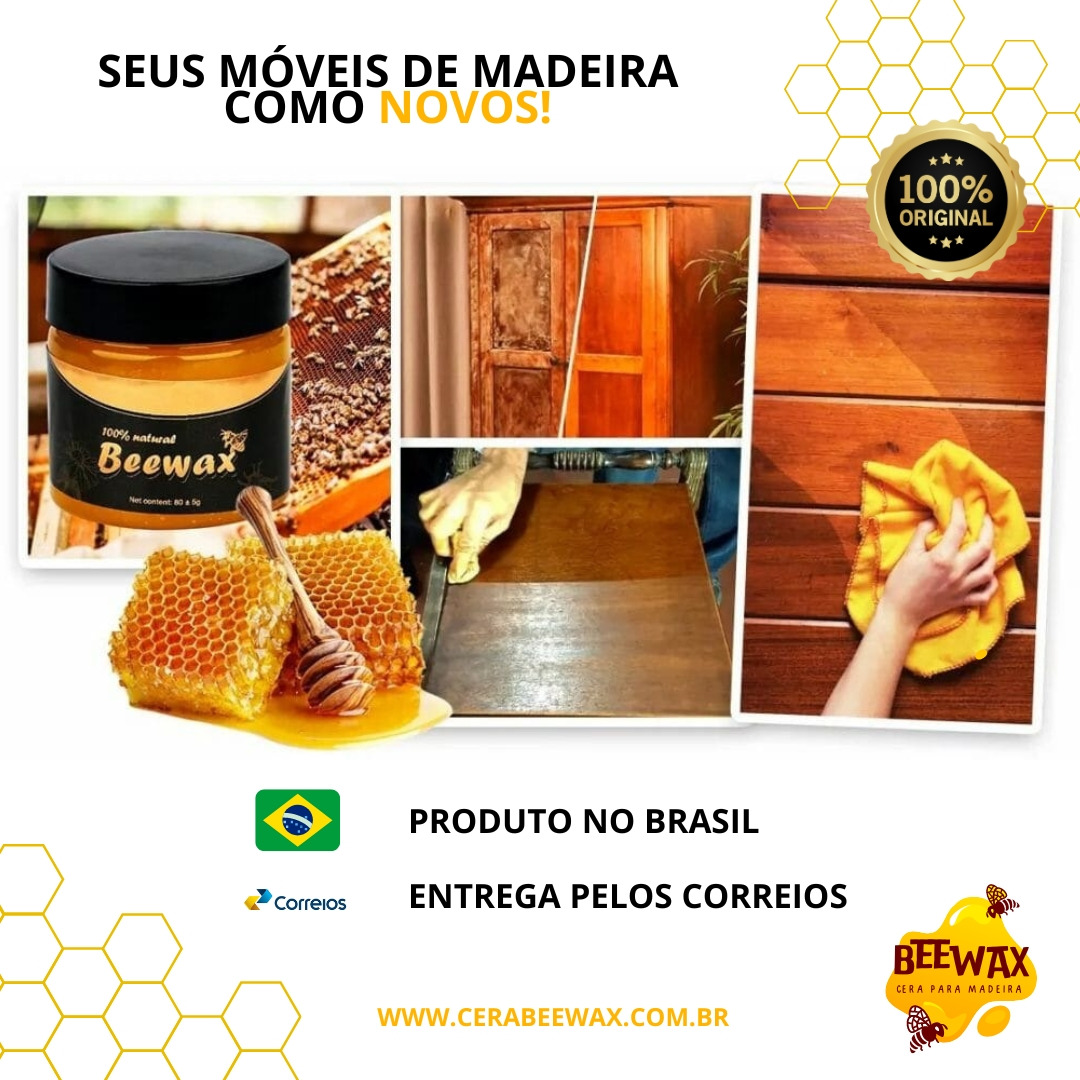 Cera Beewax Facebook ad: Cera para Madeira Beewax: Seus móveis novos de…