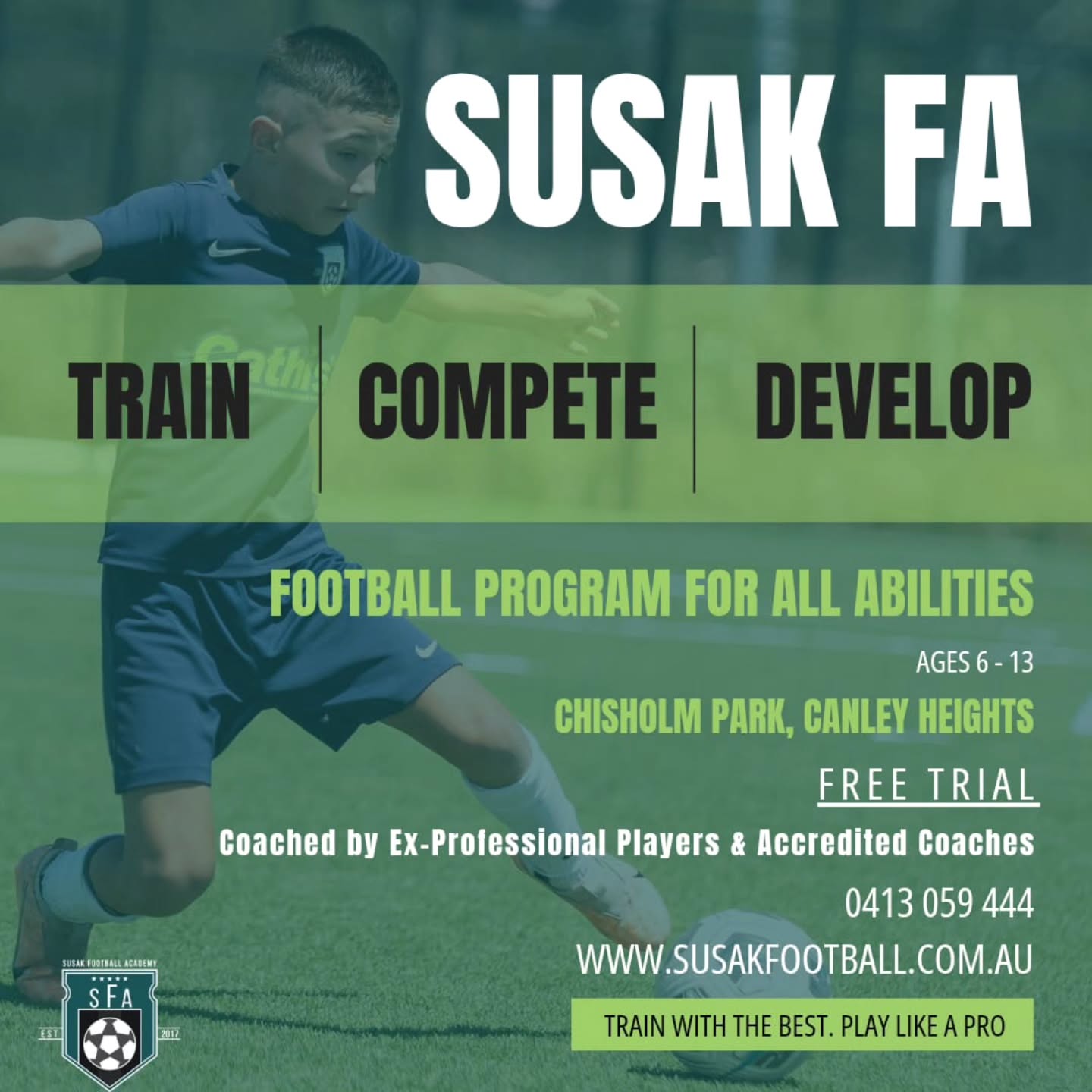 SUSAK Football Academy Facebook ad