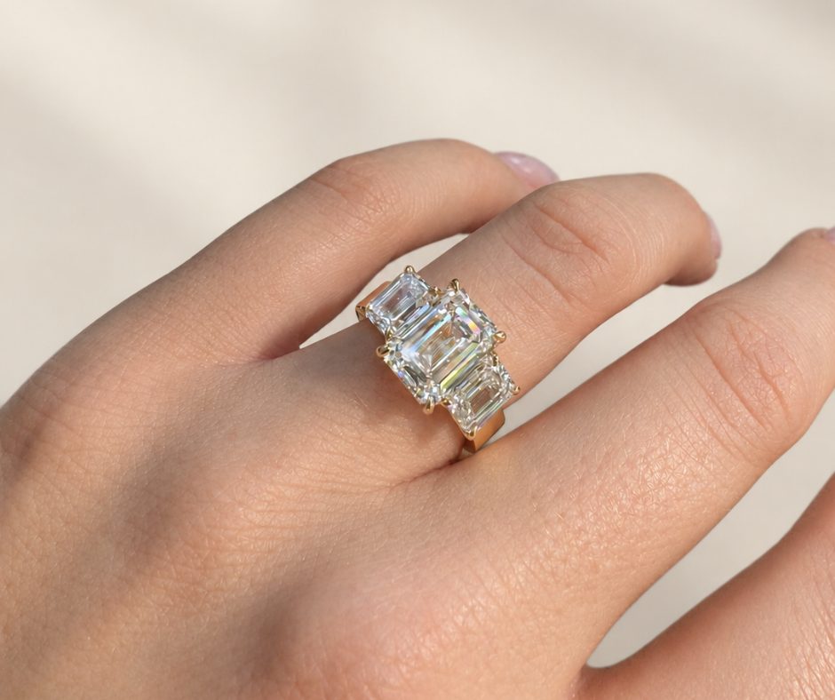 Brilliant Earth Facebook ad: Three Stone Engagement Rings | Brilliant Earth