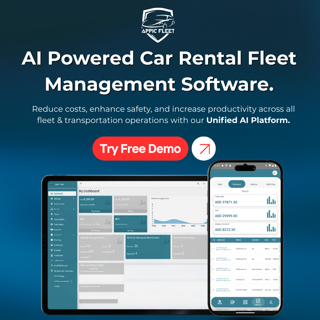 Appic Fleet Facebook ad: AI Powered Car Rental Fleet Management Software