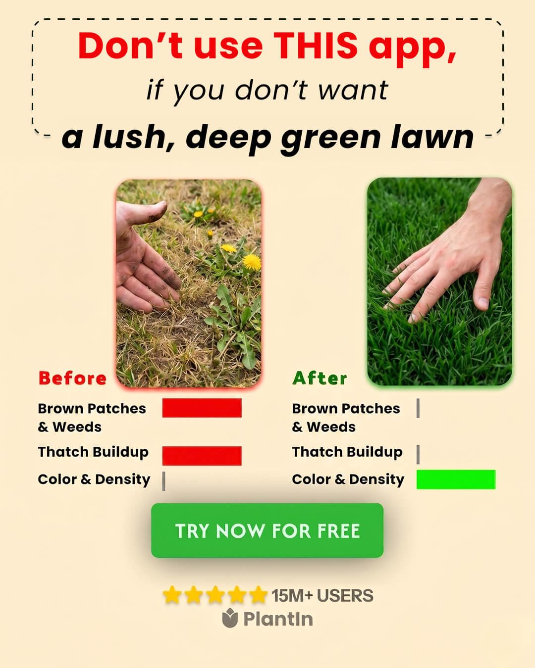 PlantIn AI: Never Kill Your Plants Facebook ad: Become a Plant Pro easily with PlantIn!