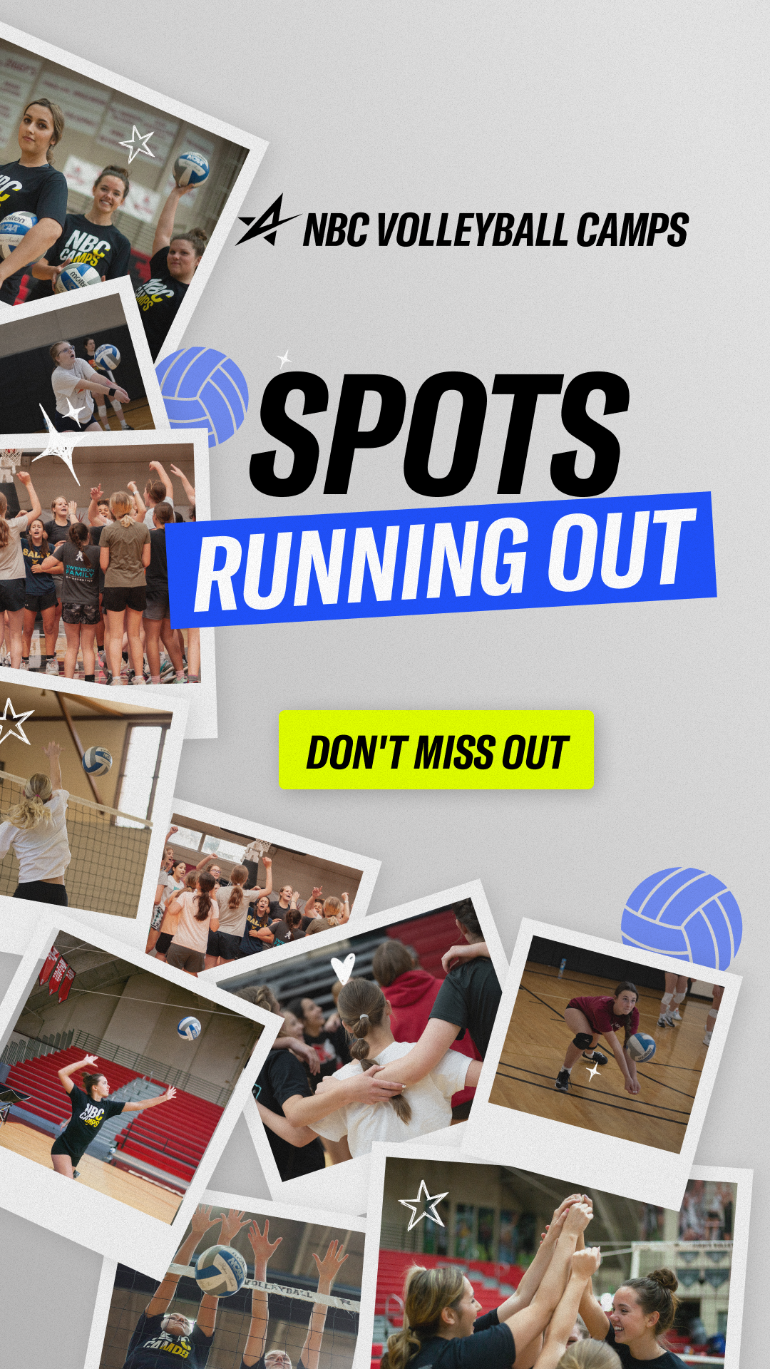 NBC Volleyball Camps! Facebook ad from May 18, 2026