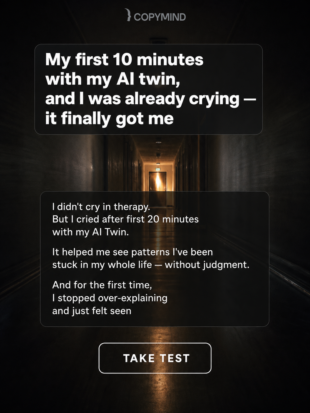 Copymind: AI twin for therapy Facebook ad