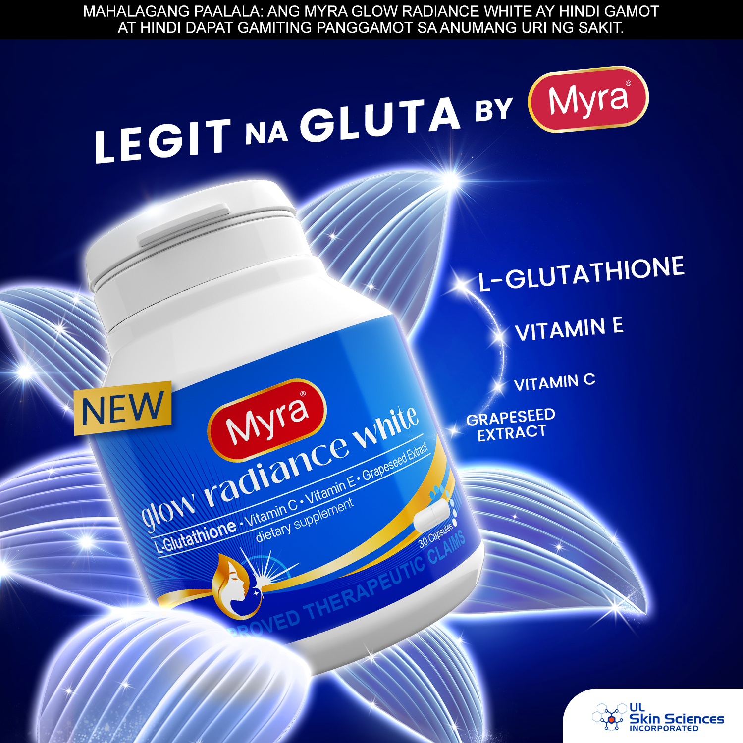 Myra Glow Radiance White Facebook ad: Radiant confidence on the outside?