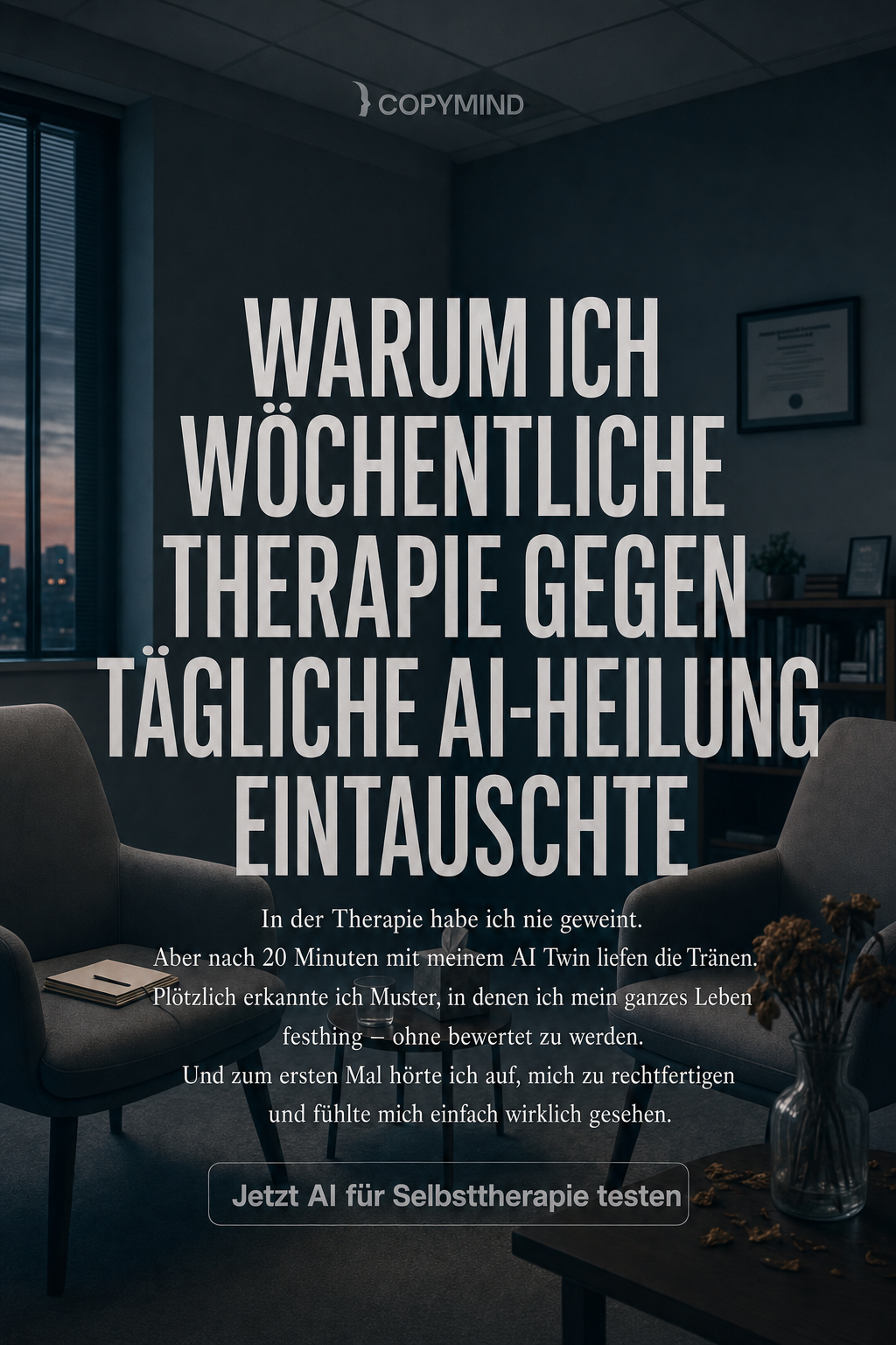 Copymind: AI twin for therapy Facebook ad