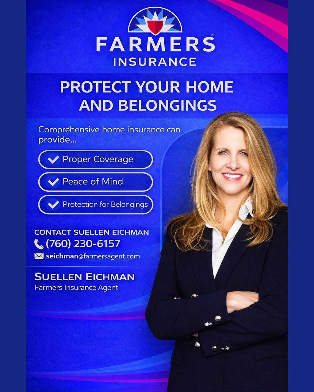 Suellen & Gary Eichman, Farmers Insurance Services Facebook ad from Mar 2, 2026