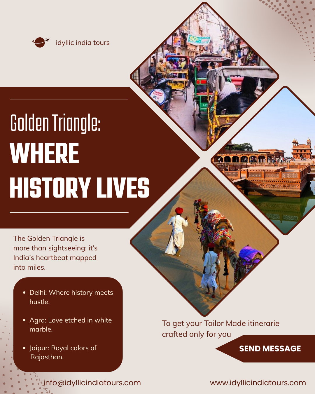 idyllicindiatours Facebook ad: Explore India's Golden Triangle